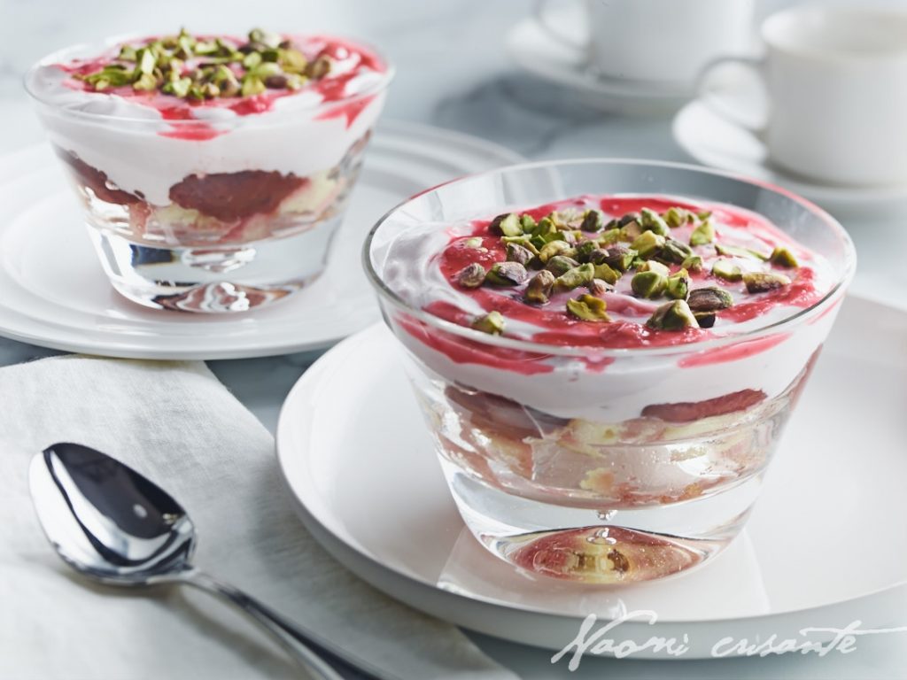 Plum and Strawberry Yogurt Trifles