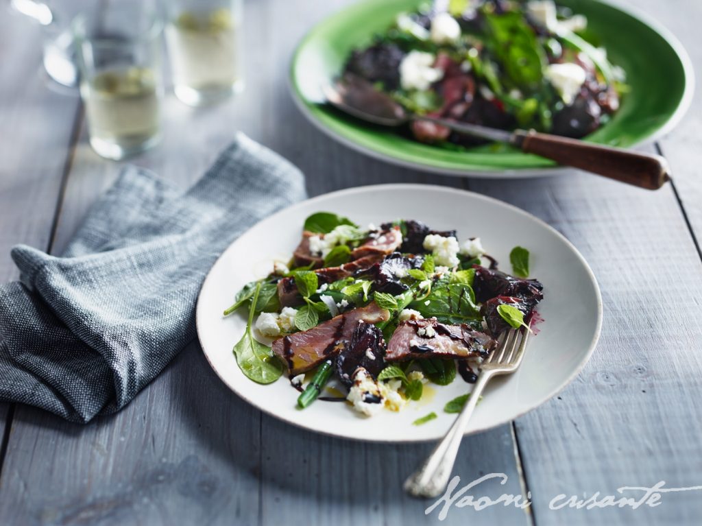 Grilled Beef, Beetroot, Mint and Feta Salad