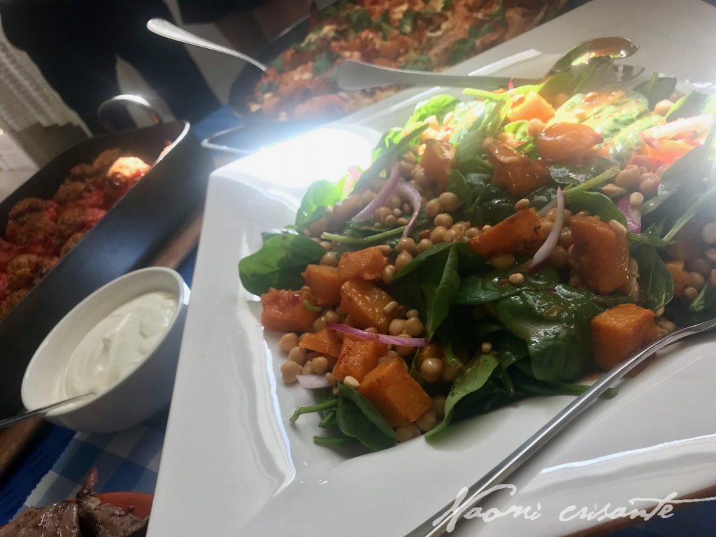 Pumpkin, Spinach and Chickpea Salad
