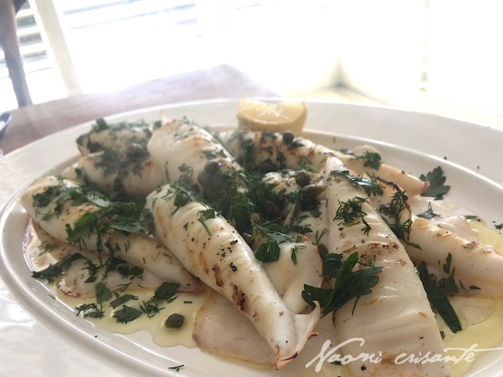 Grilled Calamari with Lemon Oil, Dill and Capers