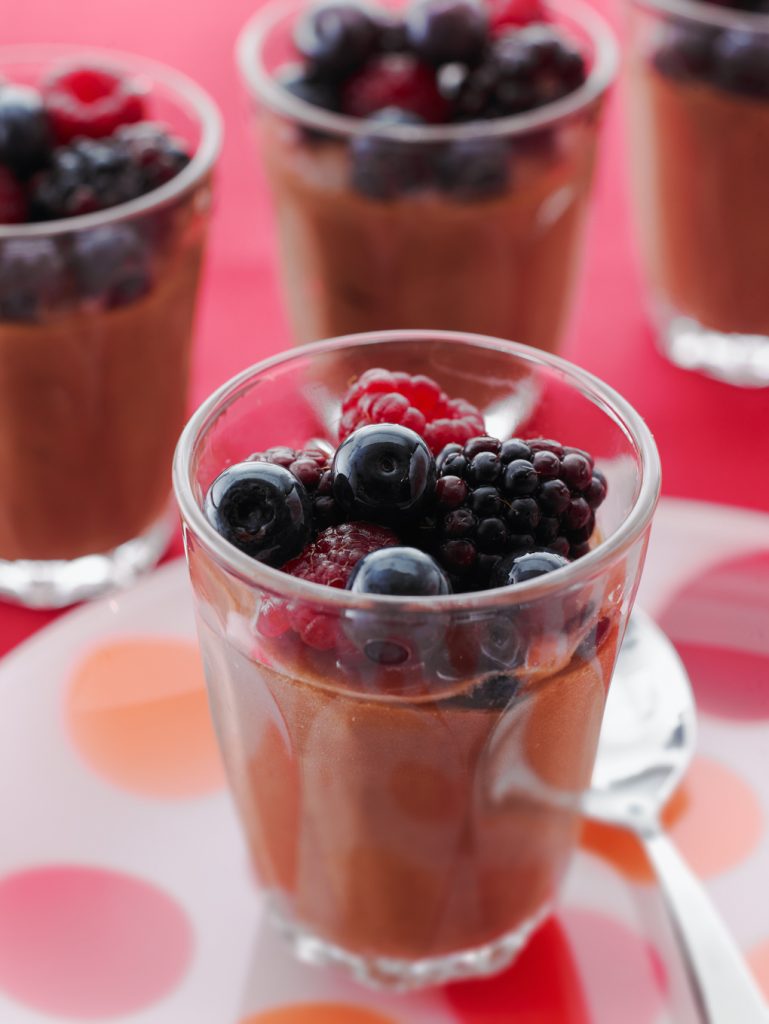 Chocolate Mascarpone Mousse with Brandied Berry Salad
