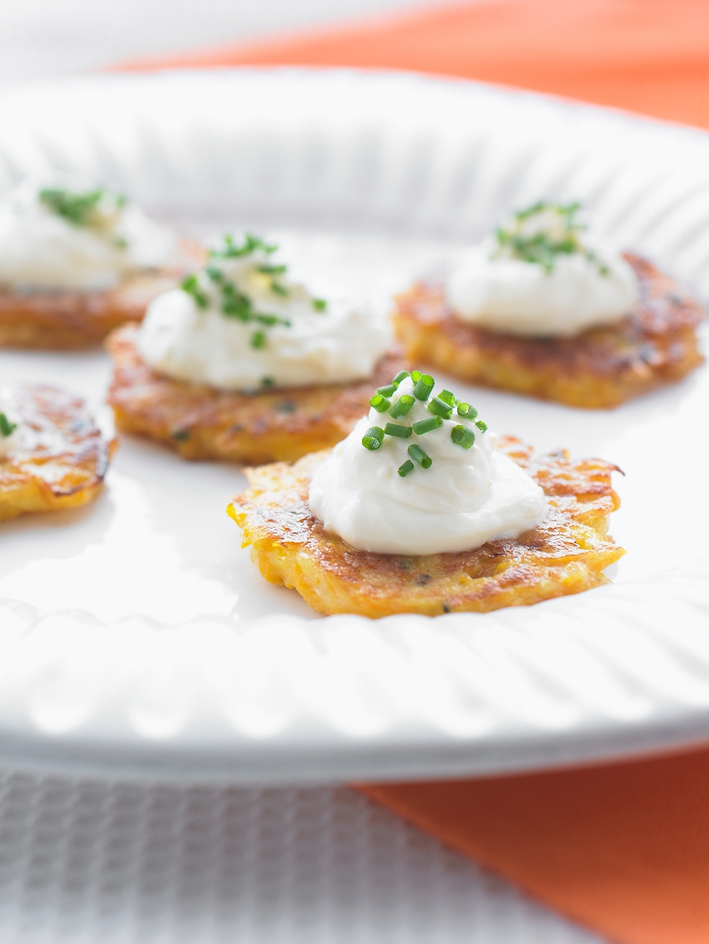 Cheesy Pumpkin Fritters with Chive Mascarpone