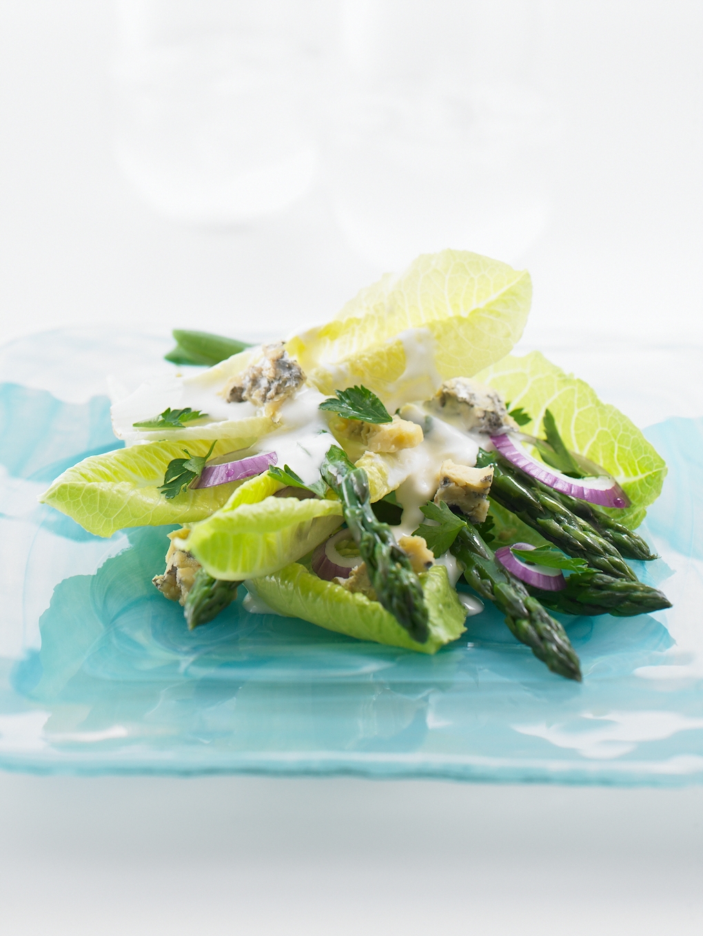 Asparagus Salad with Blue Cheese Dressing