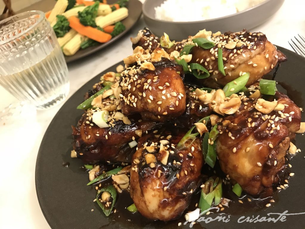 Sticky Soy Chicken with Sesame and Peanuts