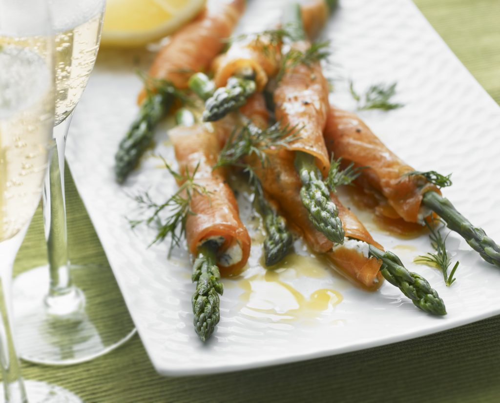Smoked Salmon Asparagus with Dill Goat’s Cheese