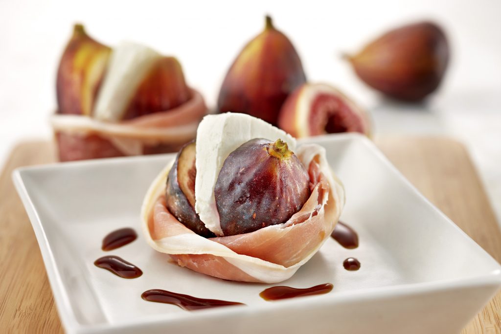 Goat’s Cheese Prosciutto Figs with Balsamic Glaze
