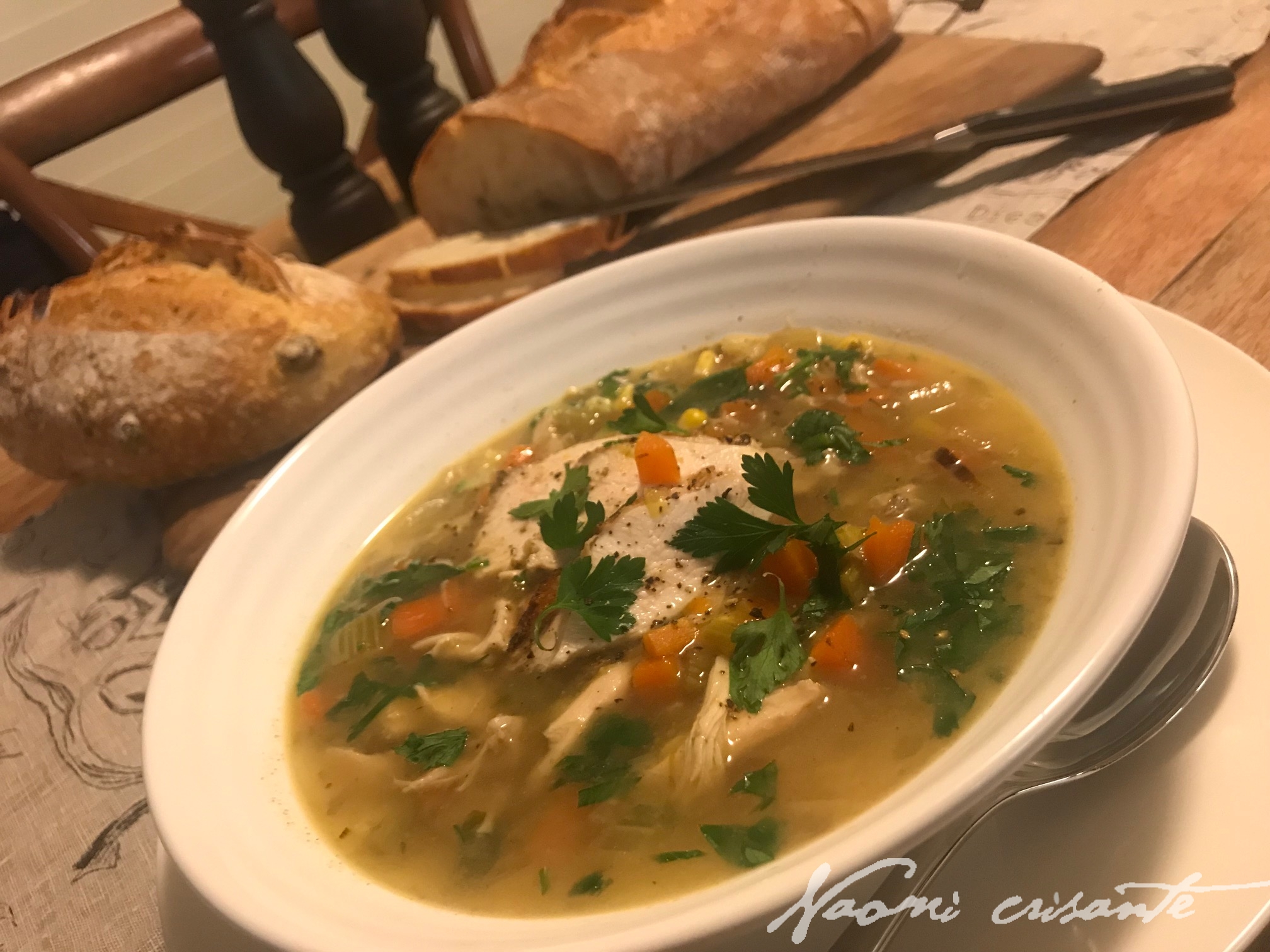Spring Chicken, Leek and Vegetable Soup