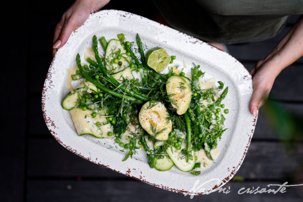 Green Vegetable Salad with Dill Dijonnaise